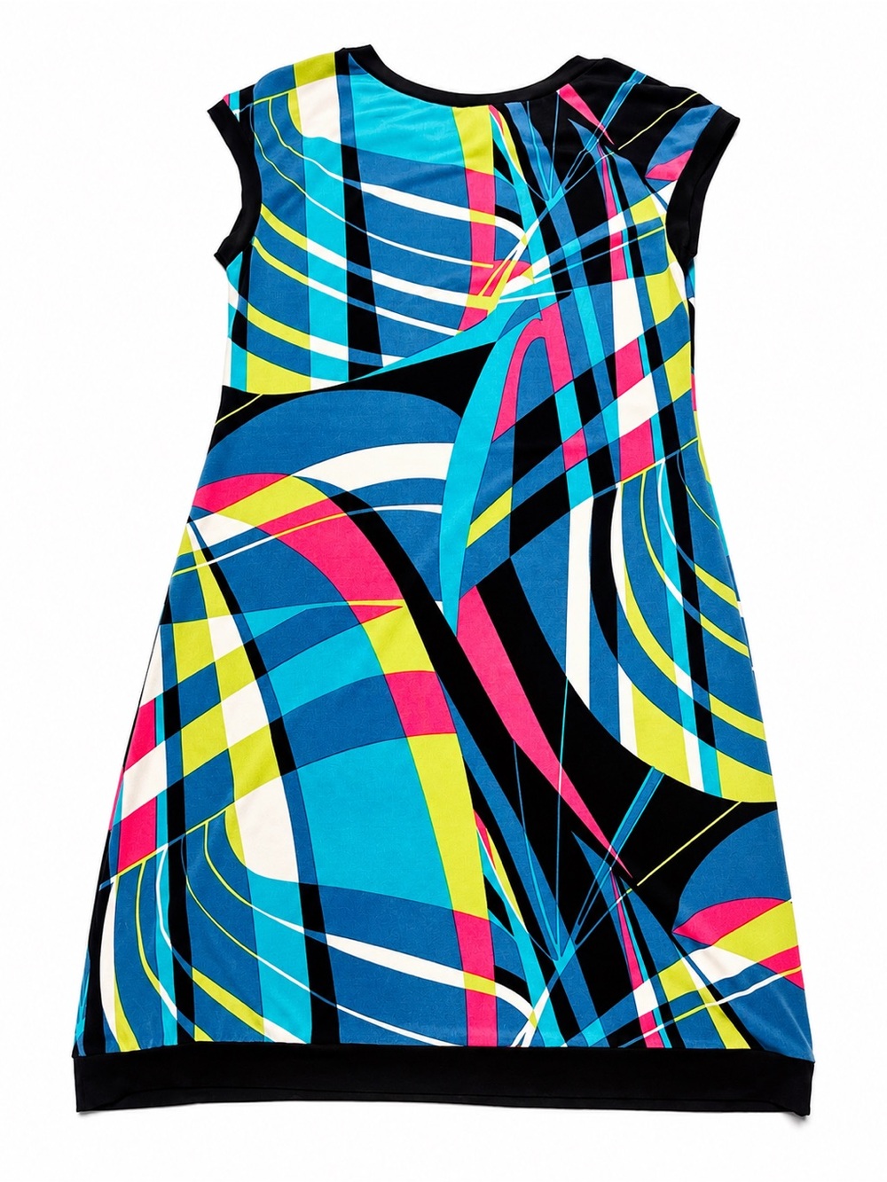 Y2K Abstract Geometric Shift Dress Mod Art Teacher Dopamine Colorful Sz 4 - Picture 3 of 11